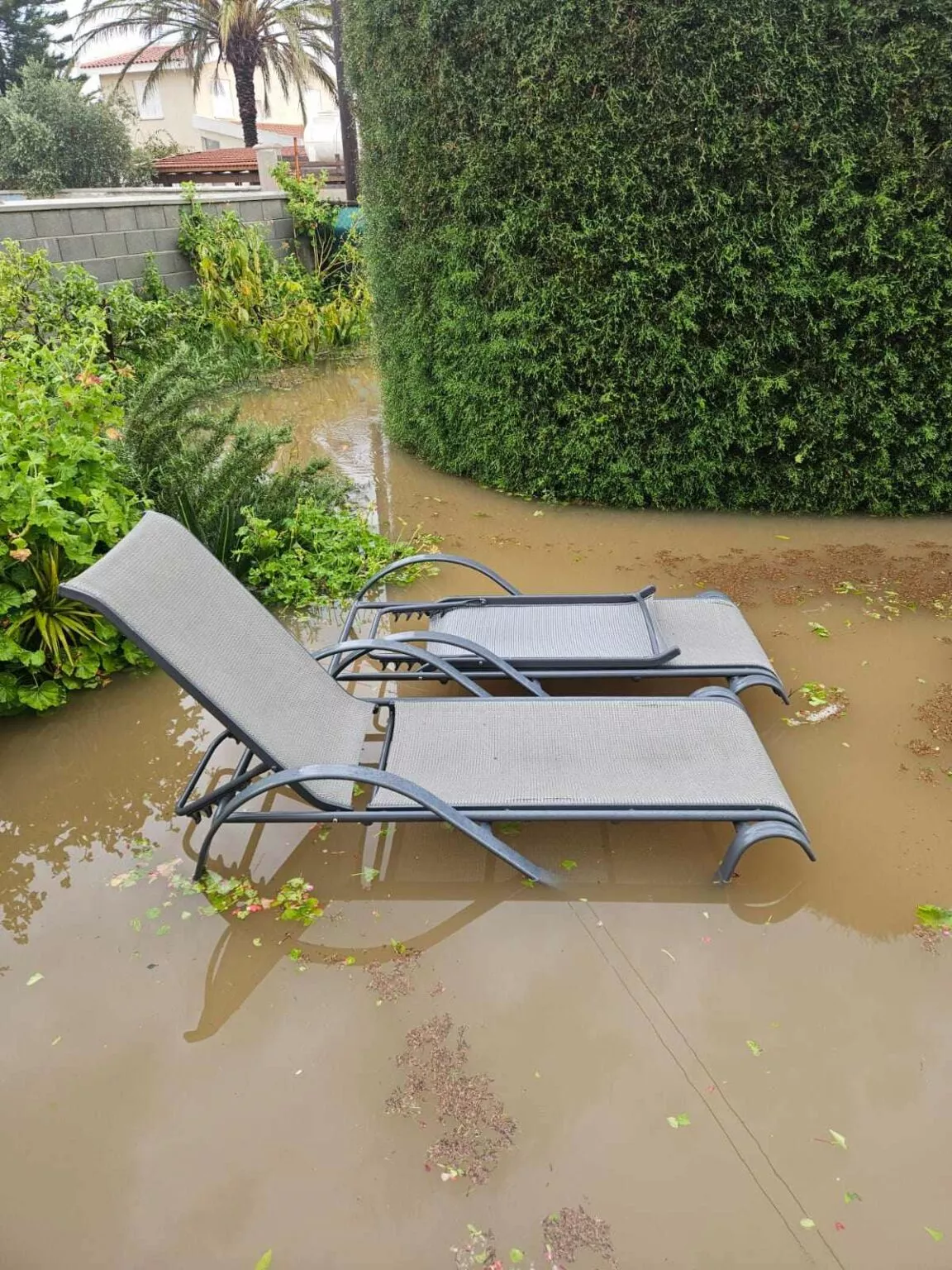 Δρόμοι ποτάμια και πλημμυρισμένα σπίτια στην επαρχία Λάρνακας – «Έπεσαν πολύ μεγάλες ποσότητες νερού» (εικόνες)