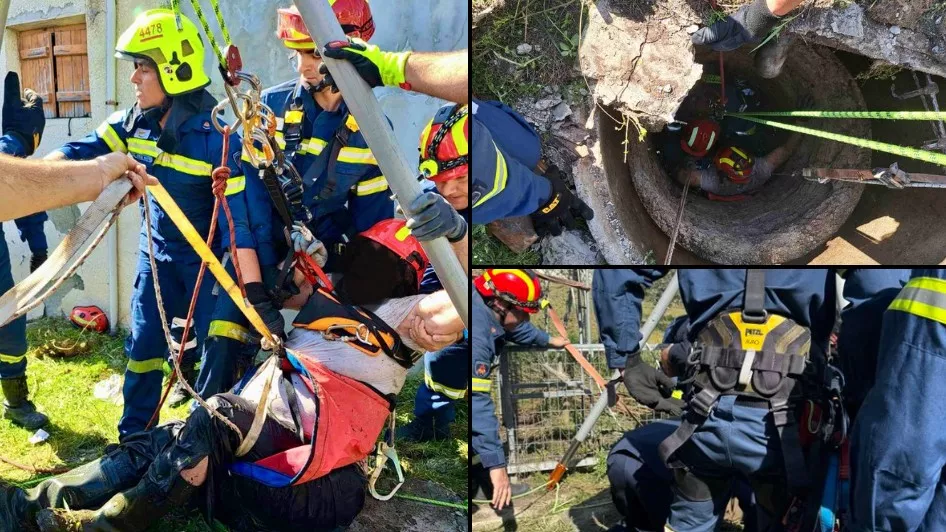 Διάσωση ατόμου από πτώση σε σηπτικό λάκκο στην Αλάμπρα