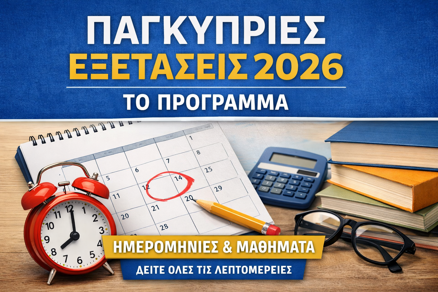 Παγκύπριες Εξετάσεις 2026: Το πρόγραμμα
