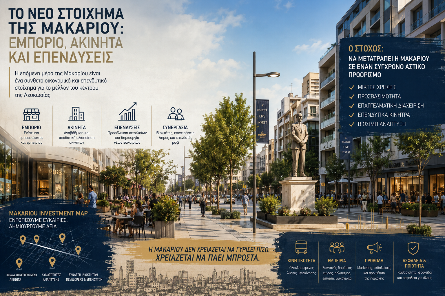 Το νέο στοίχημα της Μακαρίου: Εμπόριο, ακίνητα και επενδύσεις